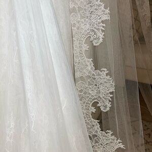 Chantilly Eyelash Lace Edge Cathedral Wedding Veil